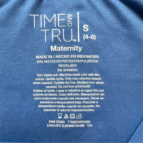 ✨ Time & Tru Blue Oh Baby 70s Floral Soft Maternity Shirt - Picture 5 of 7